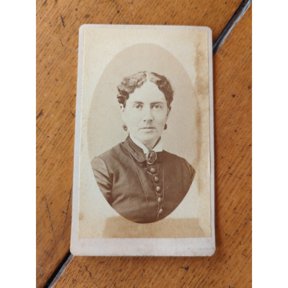Antique Cabinet Card Lady Woman Photo 1800s Victorian Portrait Jordan NY